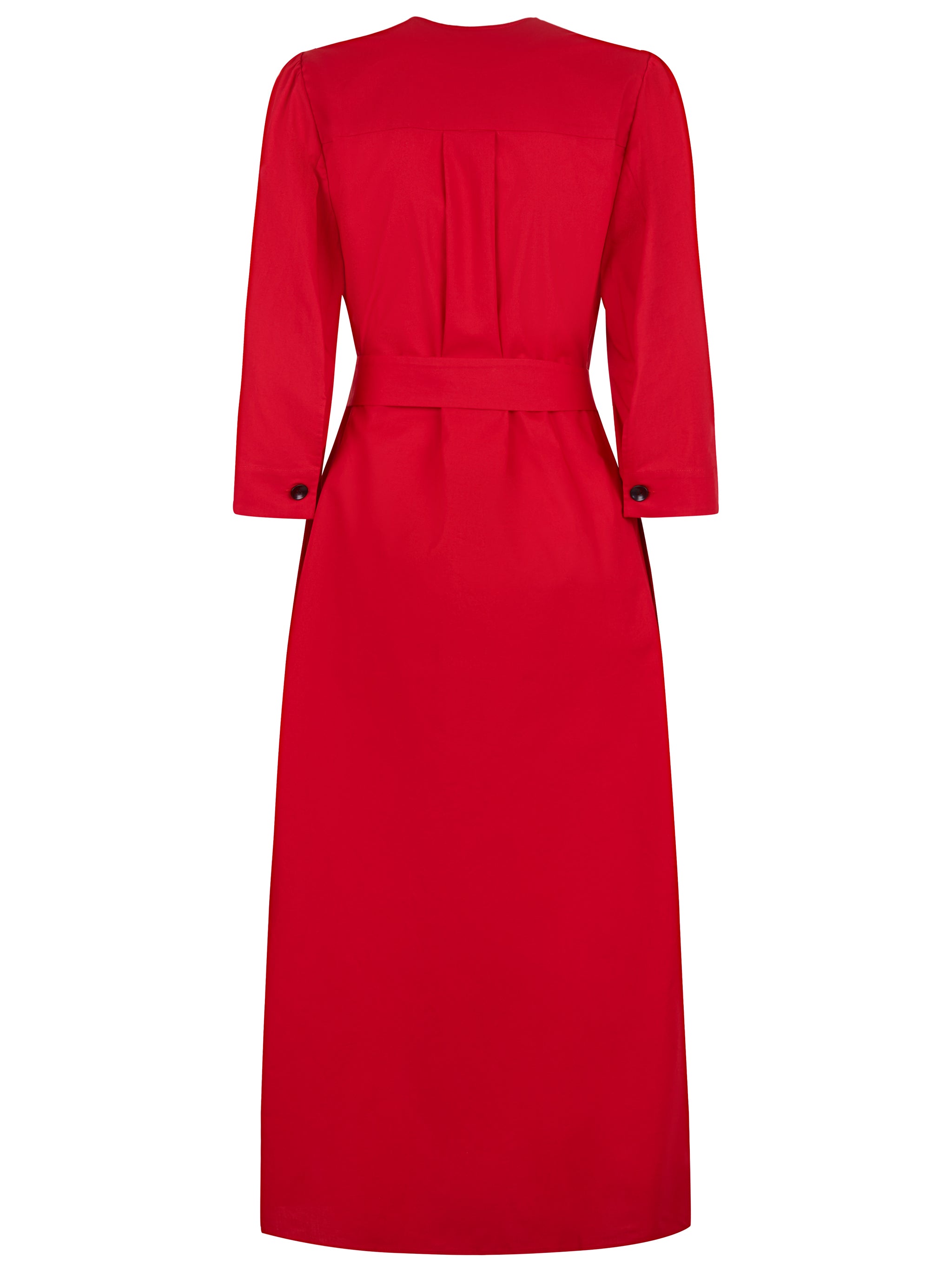 The Raminta Shirt Dress - Lightweight Red - Alice Early