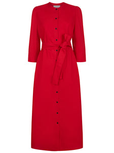 The Raminta Shirt Dress - Lightweight Red - Alice Early