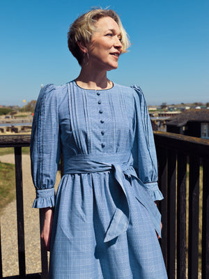 Anna Dress - Blue Check - Alice Early